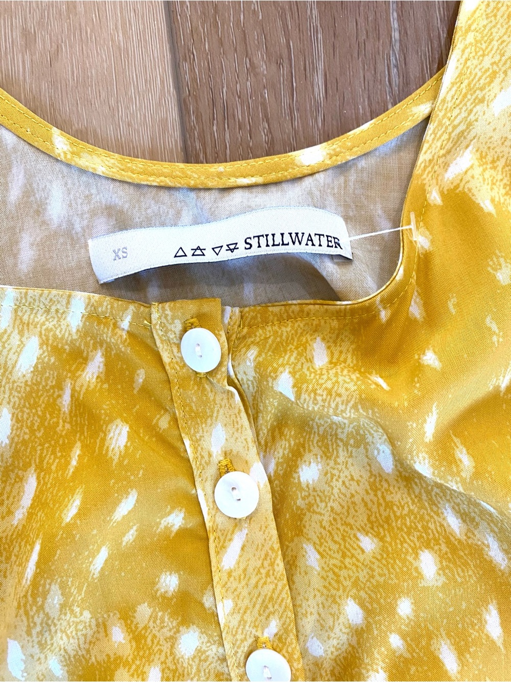 Stillwater Dress Yellow High Low Ruffle Maxi Dress Set Boho Festival Size XS - Picture 7 of 11